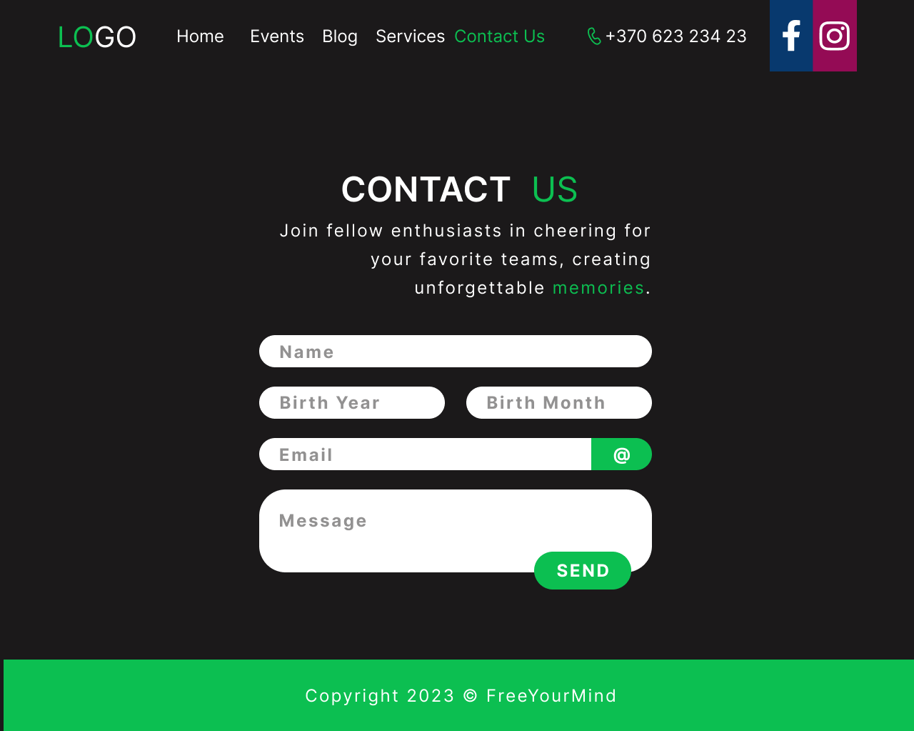 Fitness - contact page