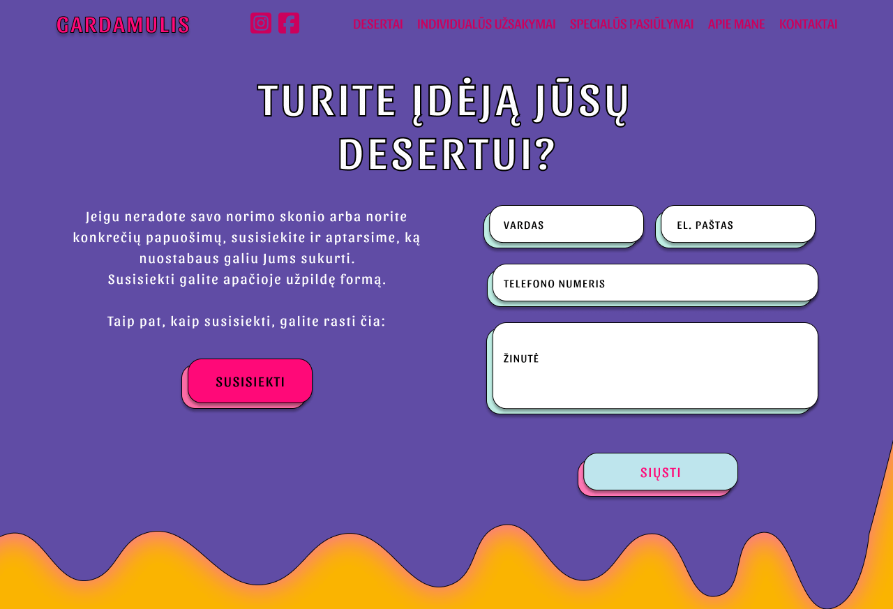 Gardamulis - individual ordering page