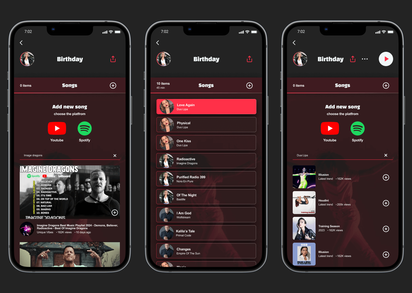 Music queue app screen 2