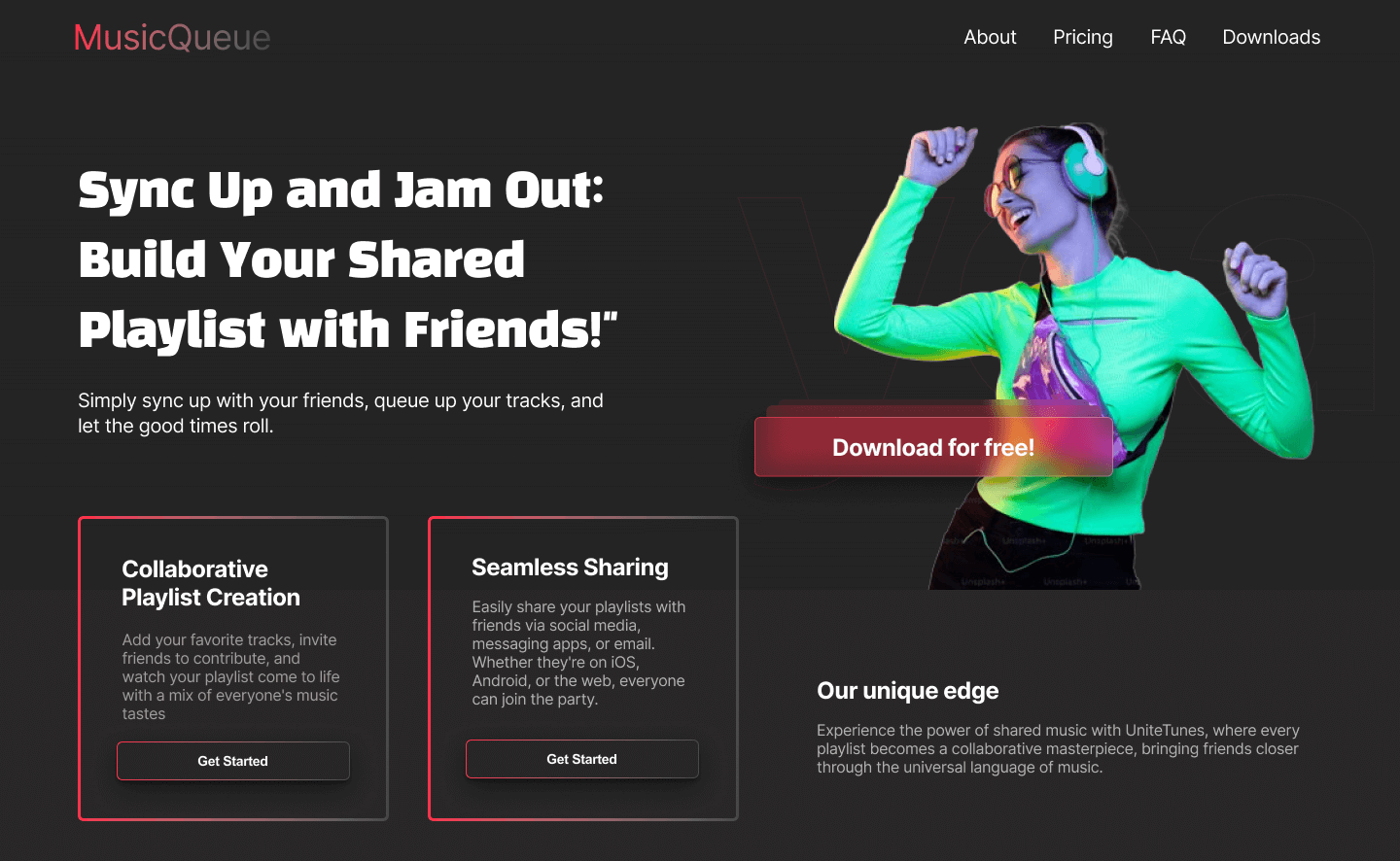 Music queue app hero